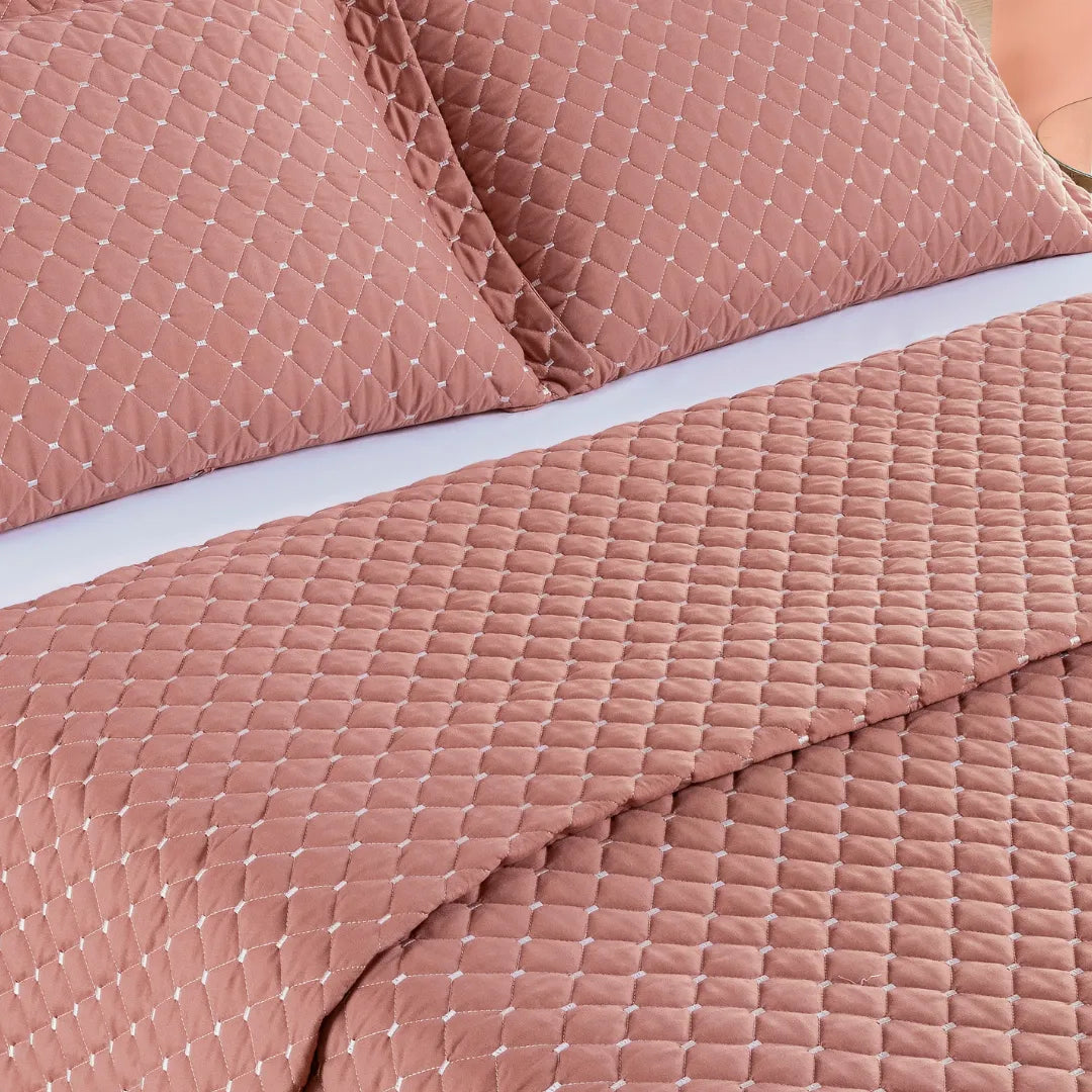 Cobre Leito Ravena Rosê - Vários Tamanhos