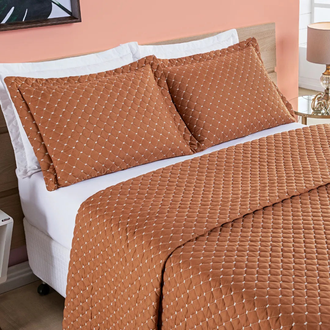 Cobre Leito Ravena Terracota - Vários Tamanhos