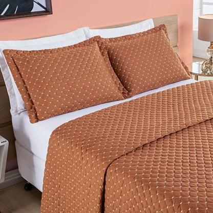 Cobre Leito Ravena Terracota - Vários Tamanhos