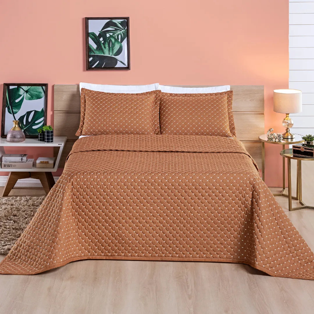 Cobre Leito Ravena Terracota - Vários Tamanhos