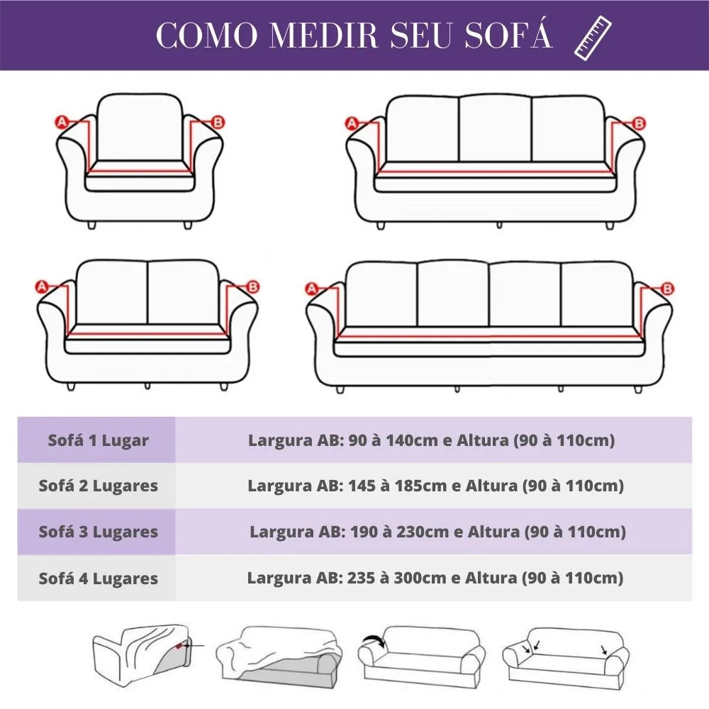 Capa de Sofá Spandex Special Impermeável - Cinza Escuro