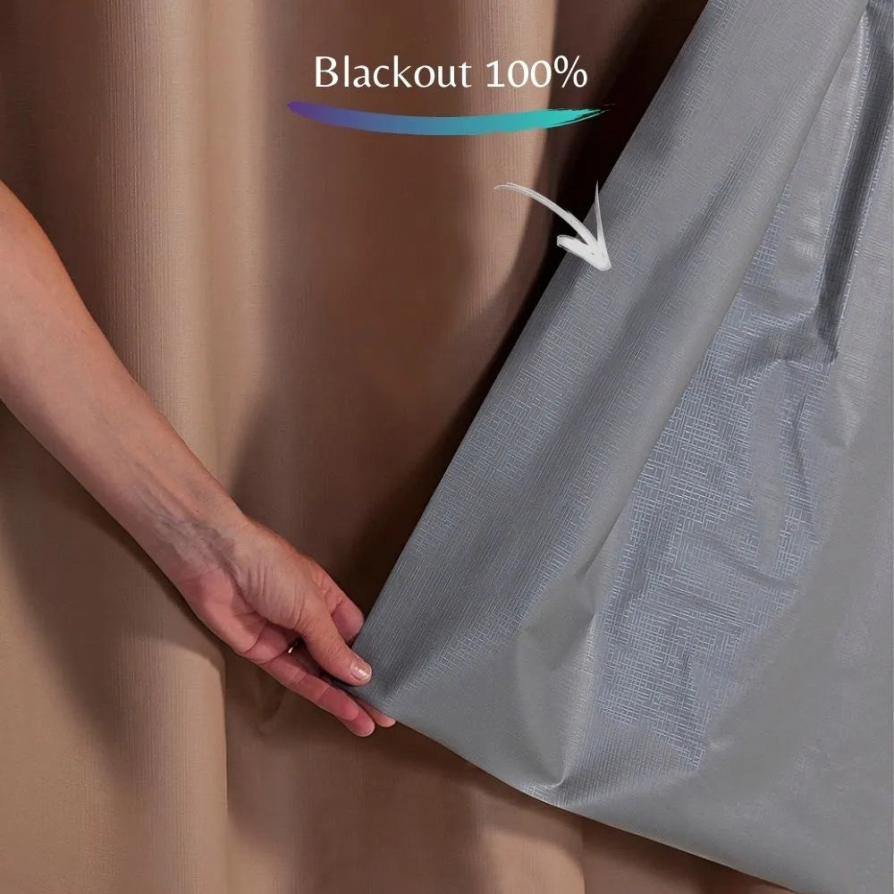 Cortina Blackout Charme - Avelã (vários tamanhos)