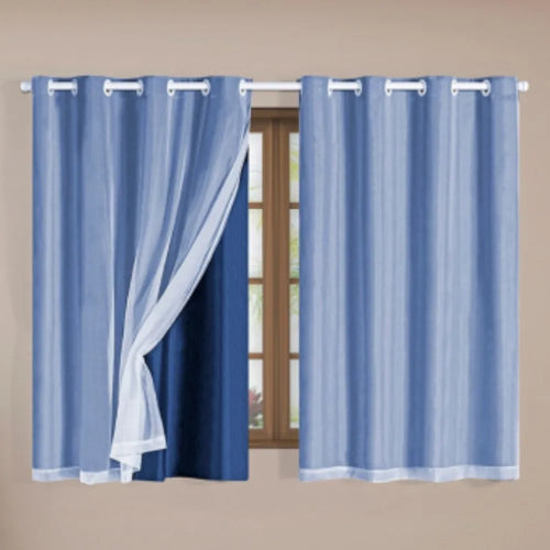 Cortina Blackout Charme - Azul (vários tamanhos)