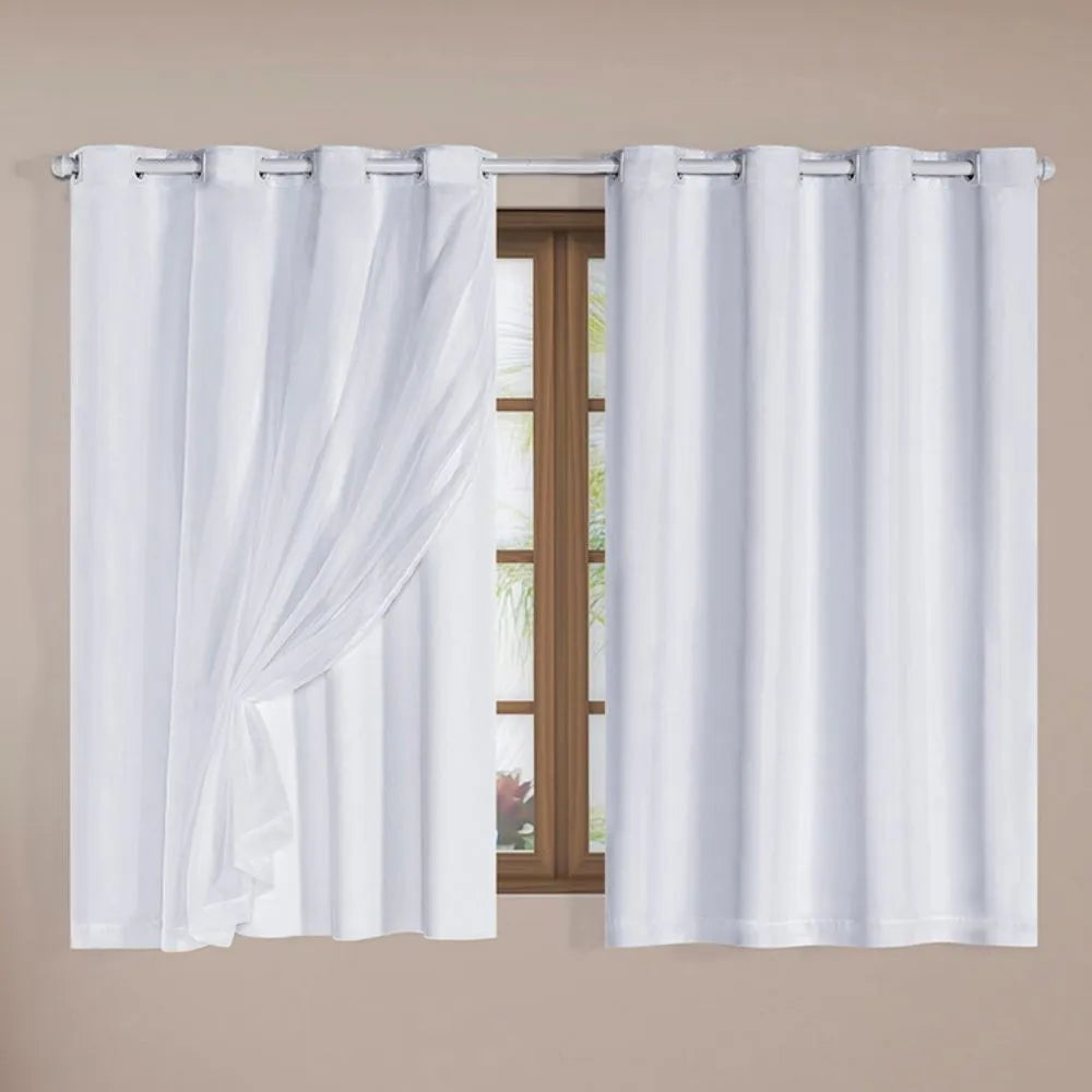 Cortina Blackout Charme - Branco (vários tamanhos)