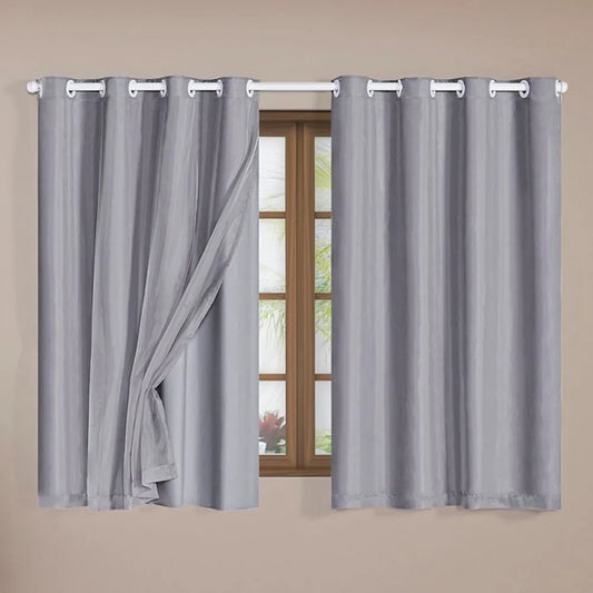 Cortina Blackout Charme - Cinza (vários tamanhos)