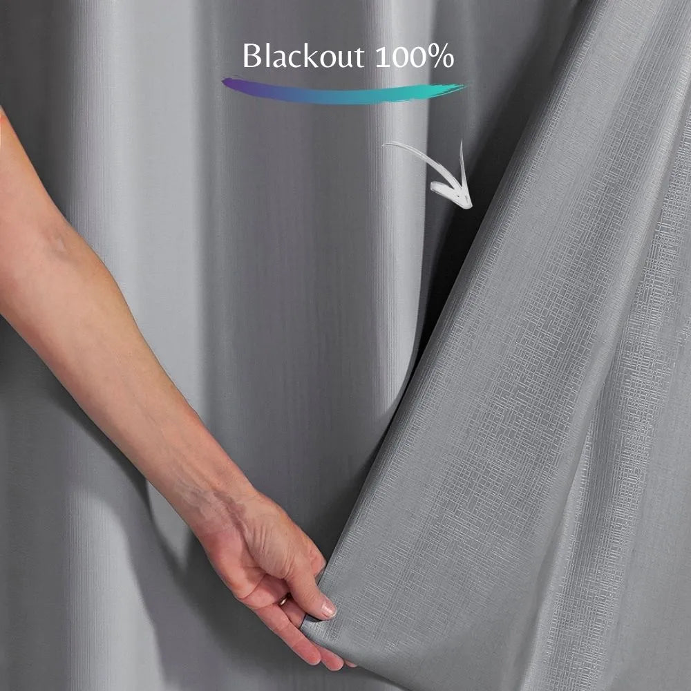 Cortina Blackout Charme - Cinza (vários tamanhos)