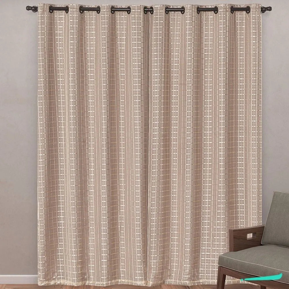 Cortina Blackout Xadrez 2,80x2,30 - Avelã