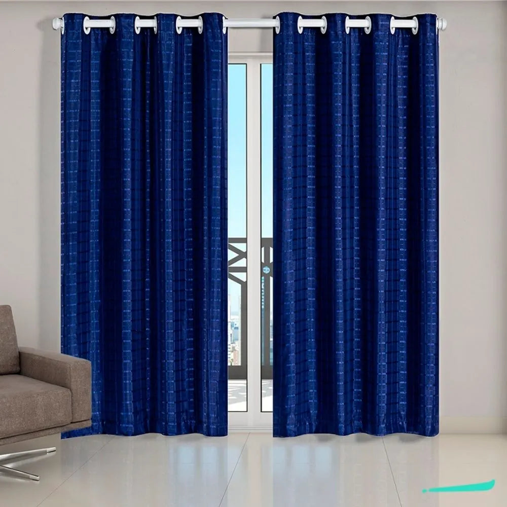 Cortina Blackout Xadrez 2,80x2,30 - Azul