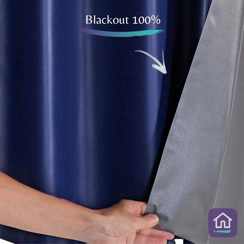 Cortina Blackout Xadrez 2,80x2,30 - Azul