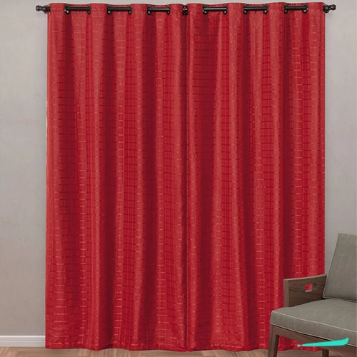 Cortina Blackout Xadrez 2,80x2,30 - Vermelho