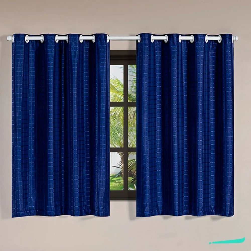Cortina Blackout Xadrez Charme - Azul (vários tamanhos)