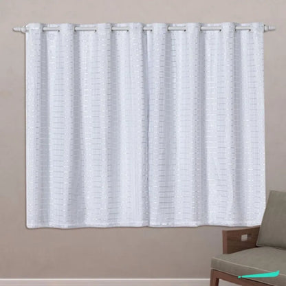 Cortina Blackout Xadrez Charme - Branco (vários tamanhos)