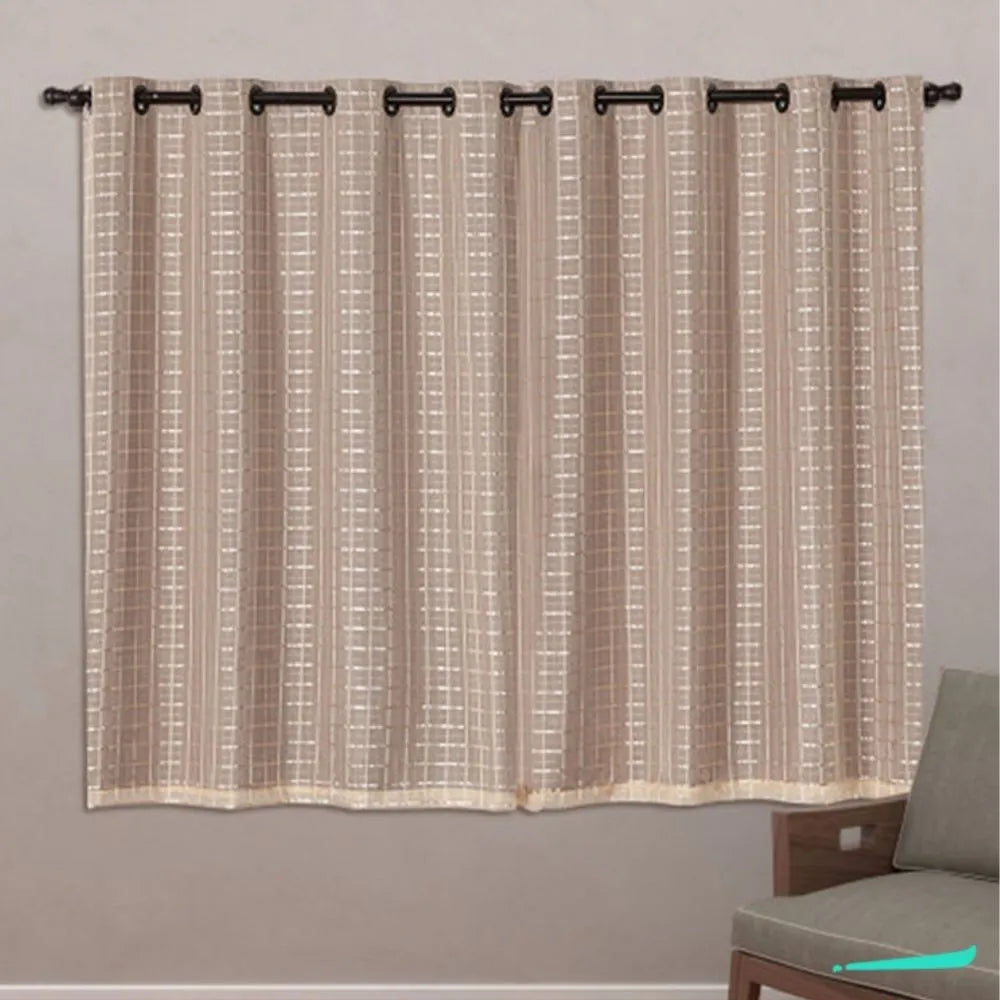 Cortina Blackout Xadrez Charme - Avelã (vários tamanhos)