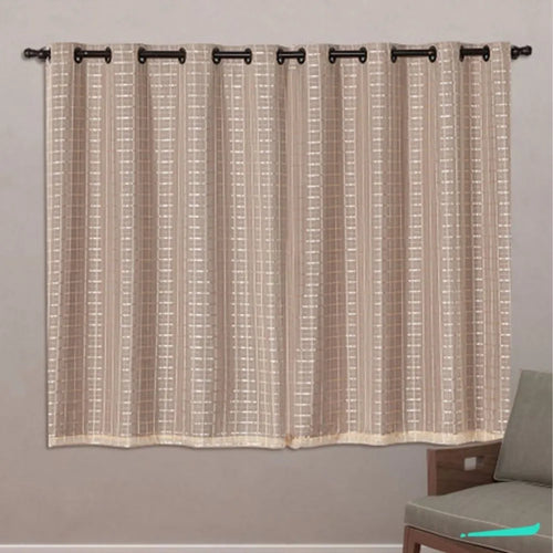 Cortina Blackout Xadrez Charme - Avelã (vários tamanhos)