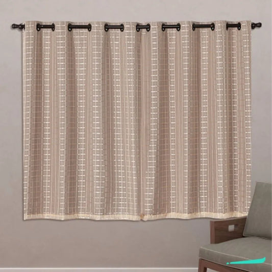 Cortina Blackout Xadrez Charme - Avelã (vários tamanhos)