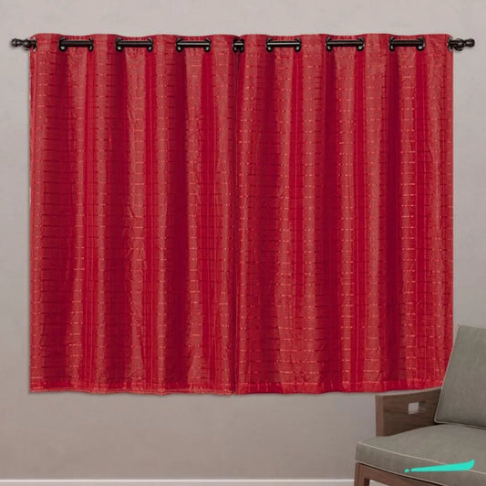 Cortina Blackout Xadrez Charme - Vermelho (vários tamanhos)