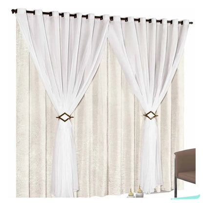 Cortina Celebre Luxo - Pérola/Branco - 4,00X2,50m