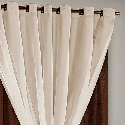 Cortina Celebre Luxo - Tabaco/Palha - 4,00X2,50m