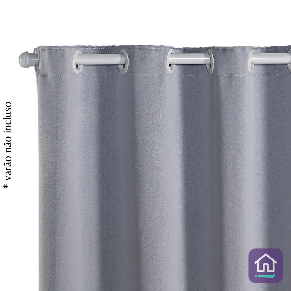 Cortina Corta Luz Charme - Gelo (Vários Tamanhos)