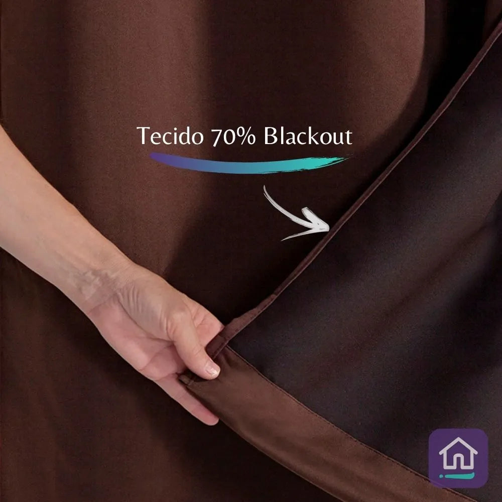 Cortina Corta Luz Charme - Tabaco (Vários Tamanhos)