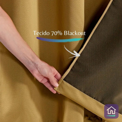 Cortina Corta Luz Elegante 2,70x1,60 - Dourado