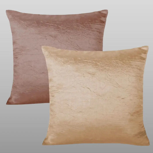 Kit 2 Capas Almofada Cetim Avelã/Dourado - Oferta Cross