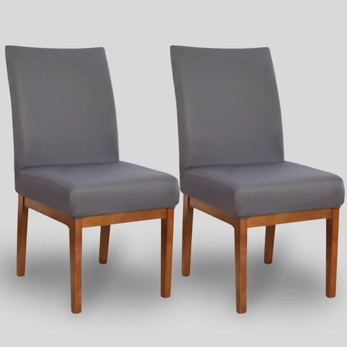 Kit 2 Capa Cadeira Cinza Escuro - Oferta Cross