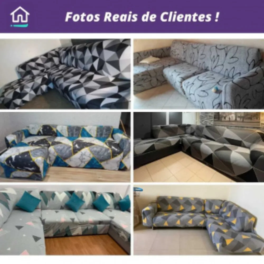 Capa de Sofá de Canto Spandex Special Impermeável - Cinza Escuro