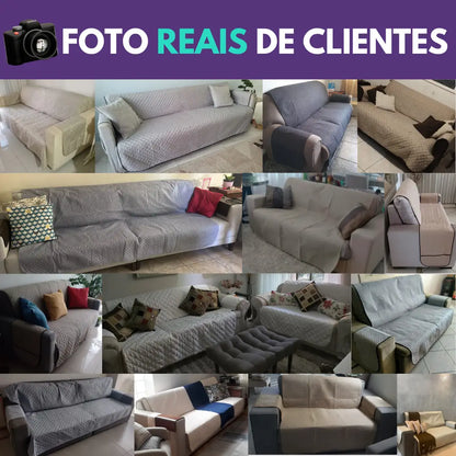 Capa Protetora Sofá Impermeável Vermelho-Caqui