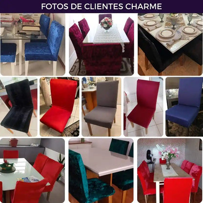 Capa Cadeira Jantar Veludo  Confort Plus - Verde
