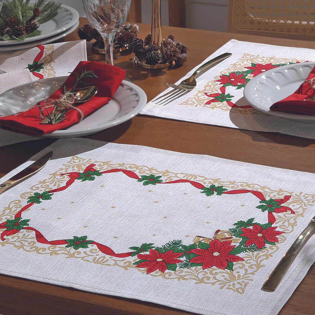 Jogo Americano Natal - Branco