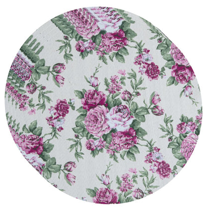 Jogo Americano Redondo 4 peças - Flor Marsala