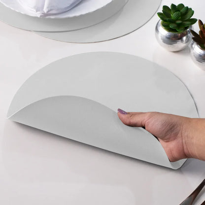 Jogo Americano Redondo Sousplat Corino impermeável - Branco