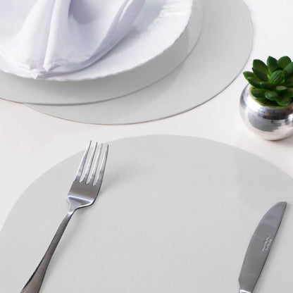 Jogo Americano Redondo Sousplat Corino impermeável - Branco