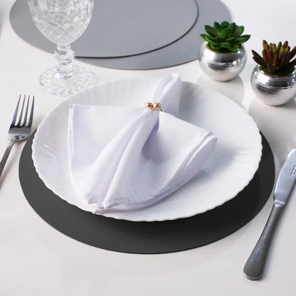 Jogo Americano Redondo Sousplat Corino impermeável - Chumbo