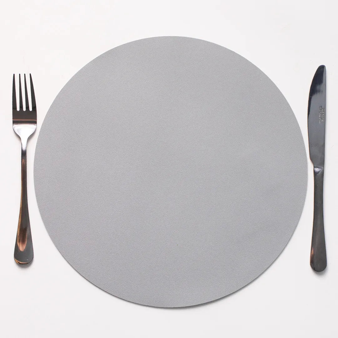 Jogo Americano Redondo Sousplat Corino impermeável - Cinza