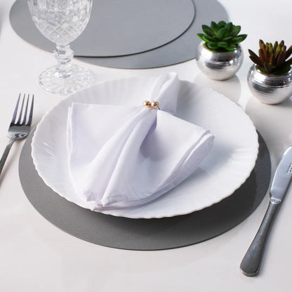 Jogo Americano Redondo Sousplat Corino impermeável - Cinza