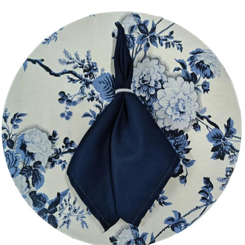 Jogo Americano Redondo Sousplat - Floral Azul