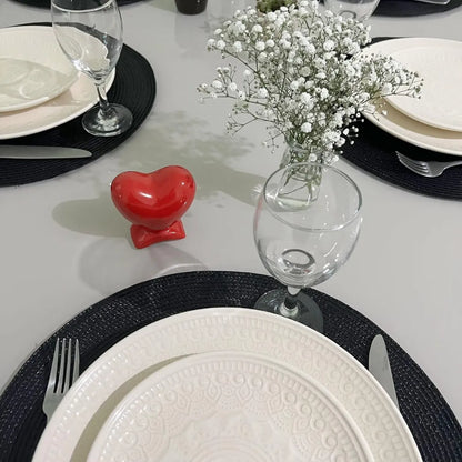 Jogo Americano Redondo Sousplat Impermeável - Preto