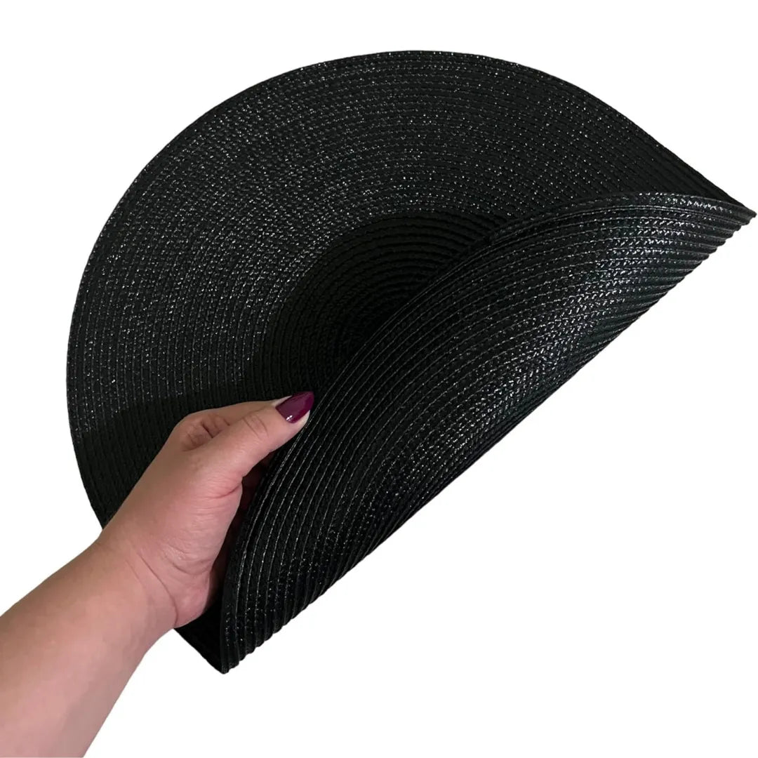 Jogo Americano Redondo Sousplat Impermeável - Preto