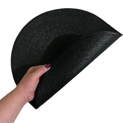 Jogo Americano Redondo Sousplat Impermeável - Preto