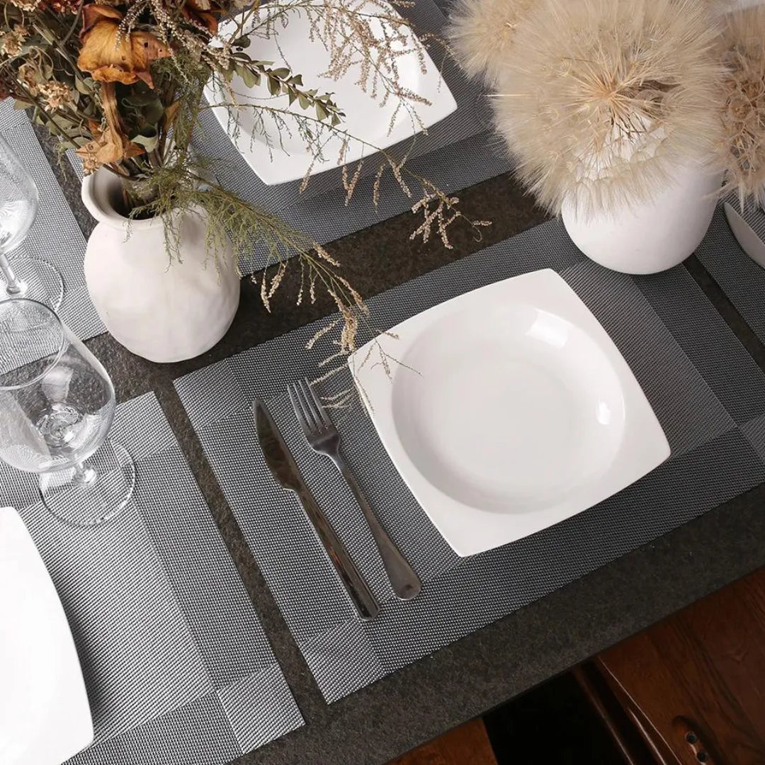 Jogo Americano Retangular Dupla Face Impermeável - Cinza Claro