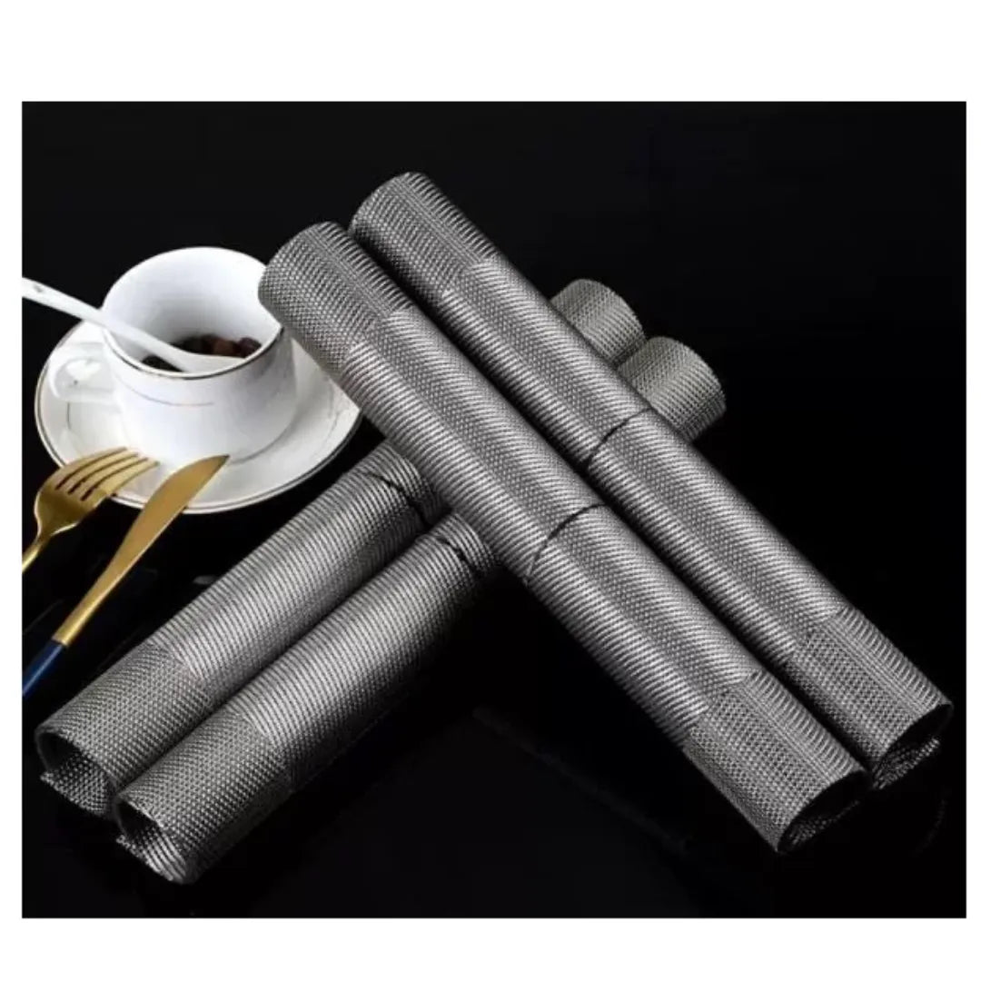 Jogo Americano Retangular Dupla Face Impermeável - Cinza Claro