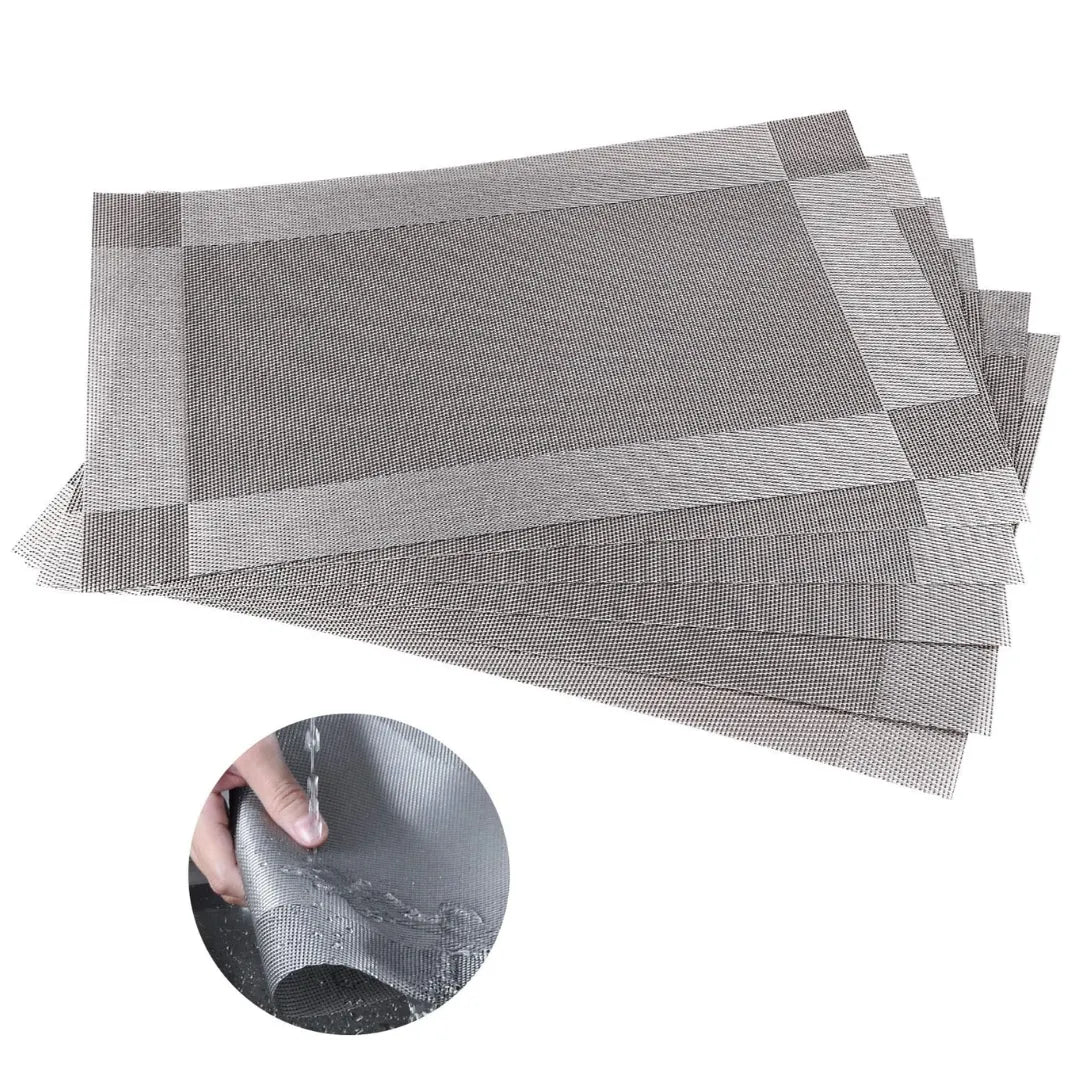 Jogo Americano Retangular Dupla Face Impermeável - Cinza Claro