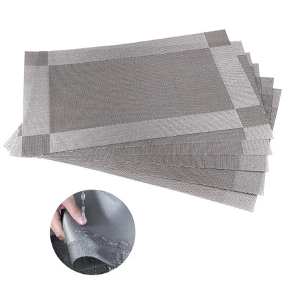 Jogo Americano Retangular Dupla Face Impermeável - Cinza Claro