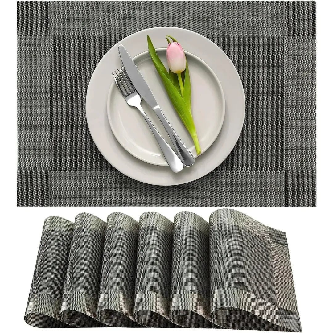 Jogo Americano Retangular Dupla Face Impermeável - Cinza Claro