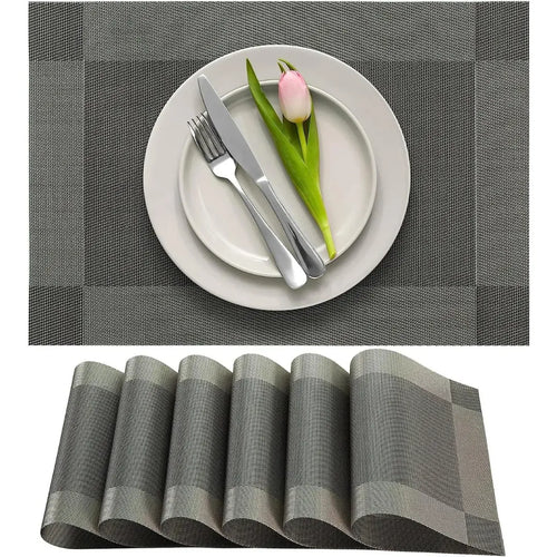 Jogo Americano Retangular Dupla Face Impermeável - Cinza Claro