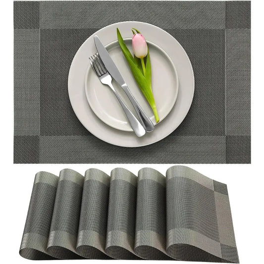 Jogo Americano Retangular Dupla Face Impermeável - Cinza Claro