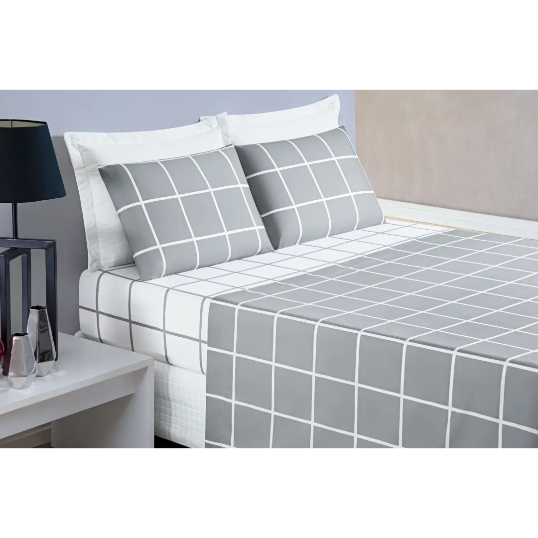 Jogo de Cama Austin Cinza - Vários Tamanhos