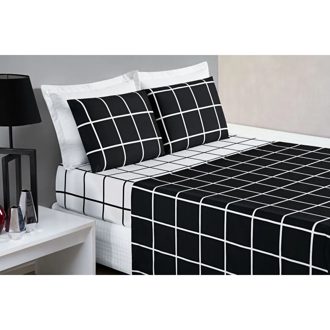 Jogo de Cama Austin Preto - Vários Tamanhos